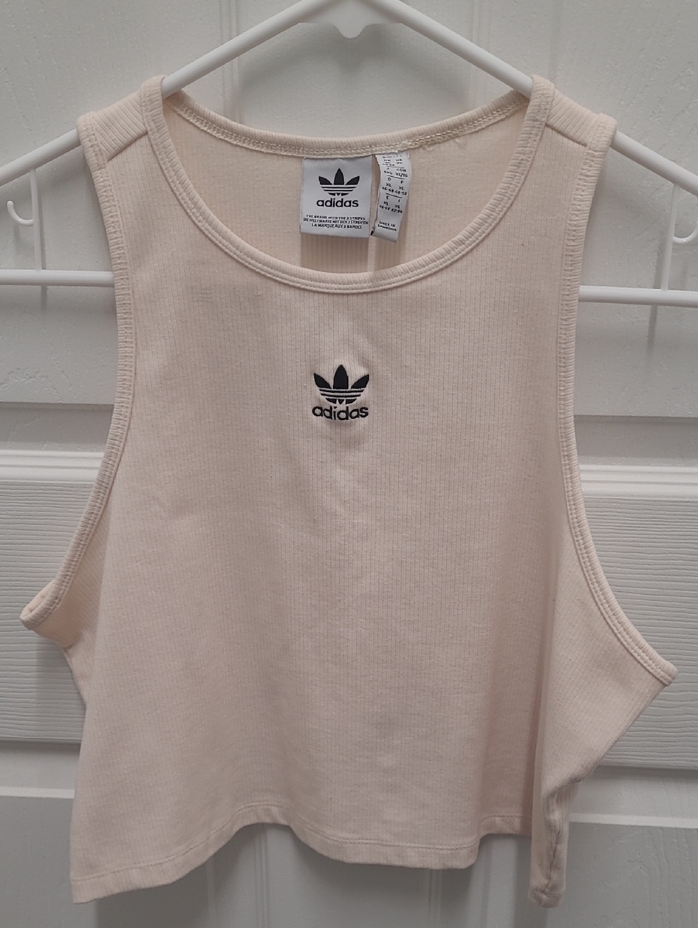 adidas Cropped Tank Tops — Gray & Light Pink Set